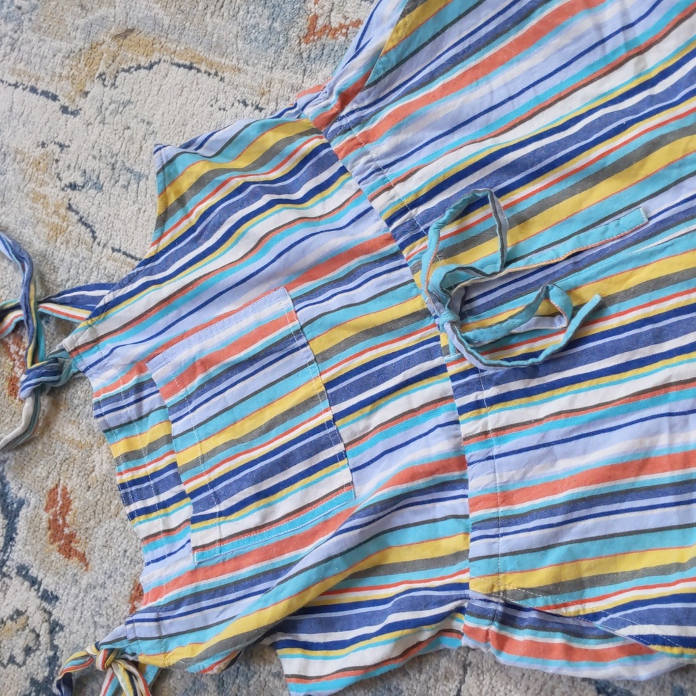 Lucy & Yak wide leg cotton stripe jumpsuit overalls